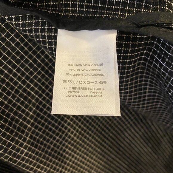 Madewell Long Robe Jacket in Grid Pattern Open Front Pockets Linen Small - Picture 11 of 12